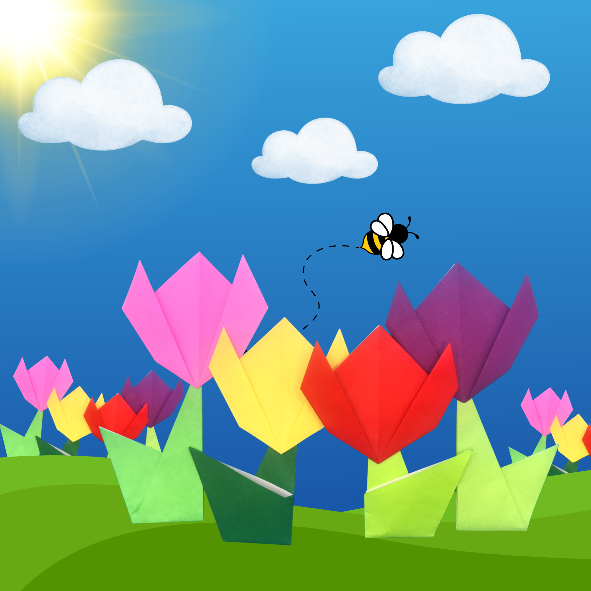 チューリップのおりかた完成